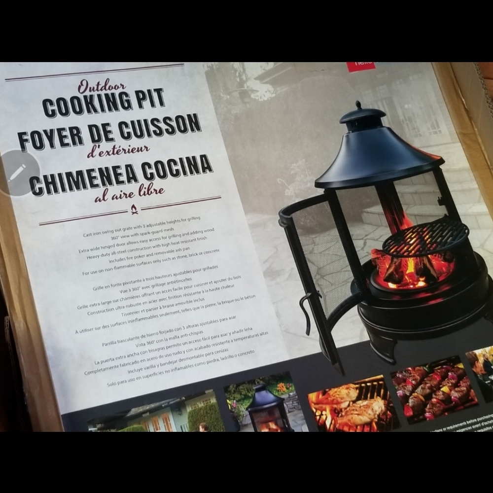 Outdoor wood  burning fire pit/cooking pit